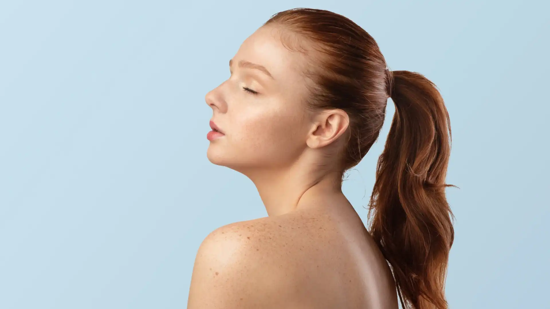 Woman face from the side Woman face from the side